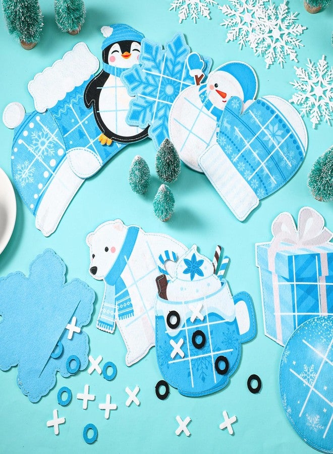Capoda 24 Pack Winter Christmas Party Games Snow Tic Tac Toe Strategic Board Game Xmas Tree Snowman Snowflake Desk Game Toys for Christmas Party Favors Stocking Stuffers Winter Birthday Gift - Image 5